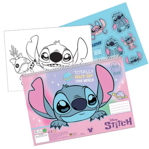 Disney Lilo et Stitch Universe A4 carnet de dessin à spirale, 40 feuilles avec autocollants