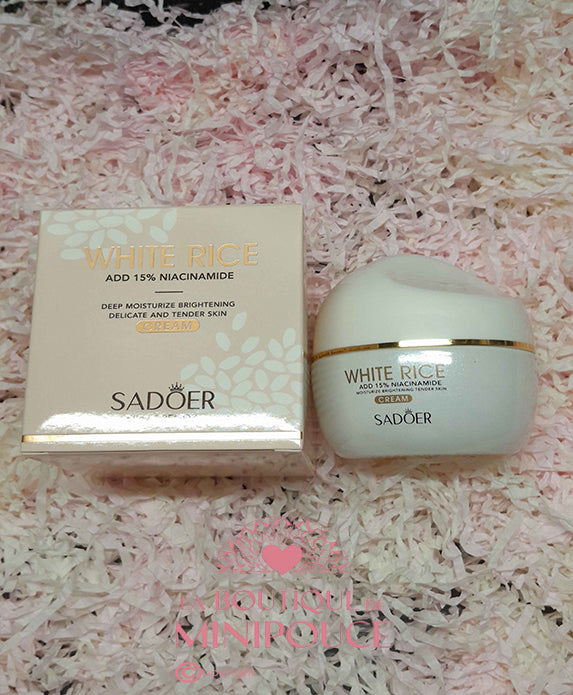 CRÈME VISAGE HYDRATANTE PROFONDE ET ILLUMINANTE + NIACINAMIDE + RIZ 50GR. SADOER