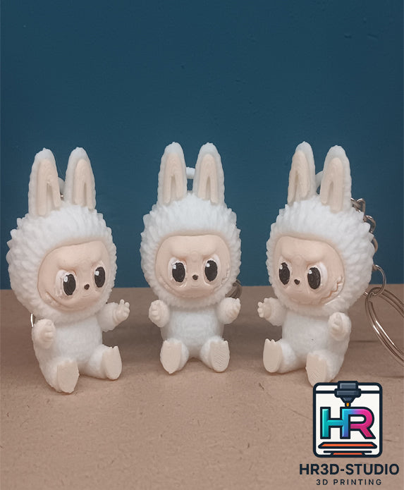 Porte-Clé Labubu – Impression 3D Multicolore Peint à la Main