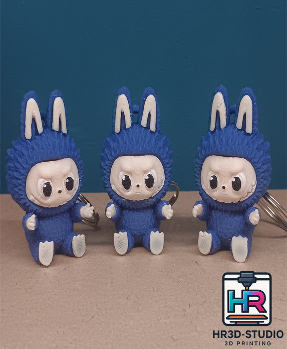 Porte-Clé Labubu – Impression 3D Multicolore Peint à la Main