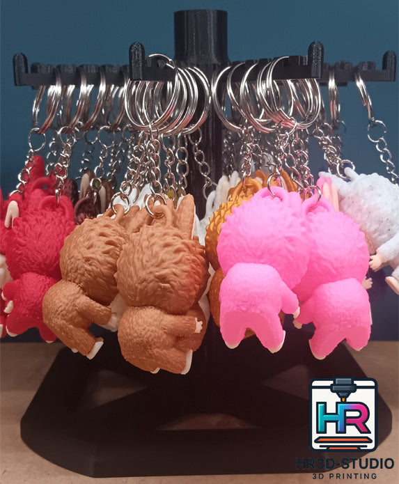 Porte-Clé Labubu – Impression 3D Multicolore Peint à la Main
