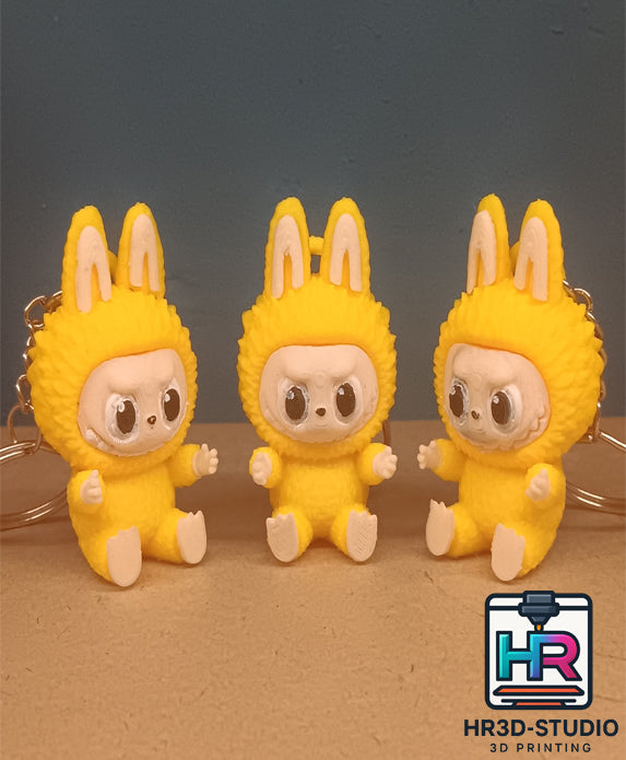 Porte-Clé Labubu – Impression 3D Multicolore Peint à la Main
