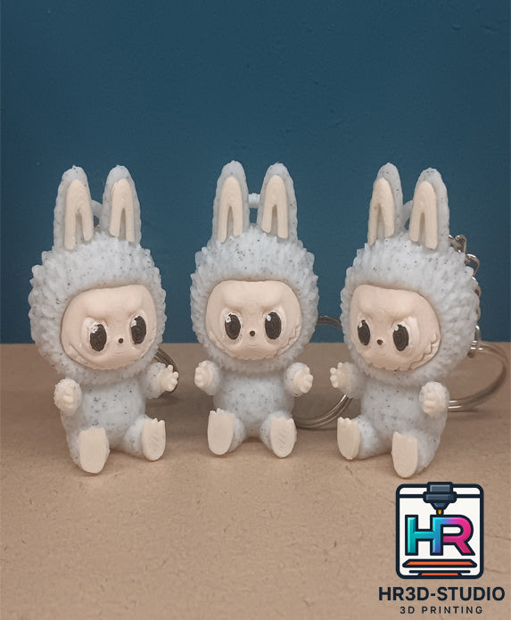 Porte-Clé Labubu – Impression 3D Multicolore Peint à la Main