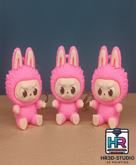 Porte-Clé Labubu – Impression 3D Multicolore Peint à la Main