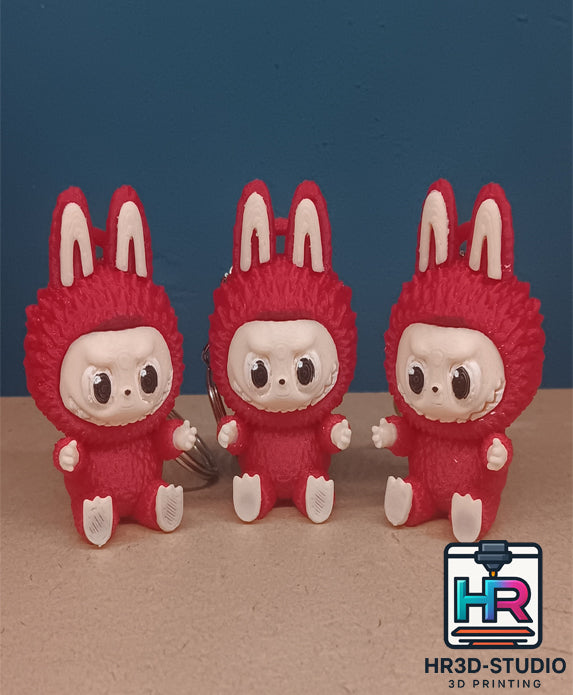 Porte-Clé Labubu – Impression 3D Multicolore Peint à la Main