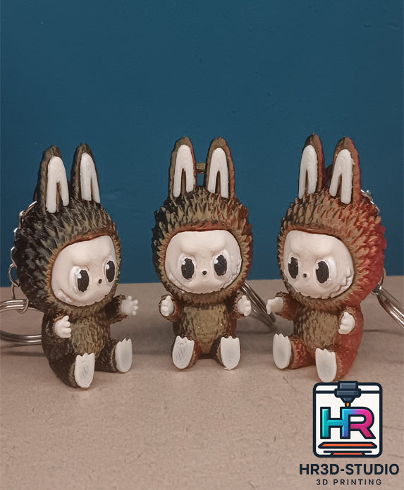 Porte-Clé Labubu – Impression 3D Multicolore Peint à la Main