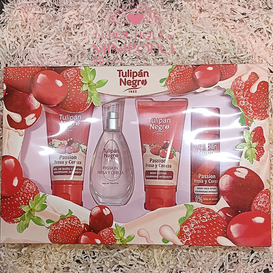 COFFRET GOURMAND TULIPAN NEGRO FRAISE CERISE