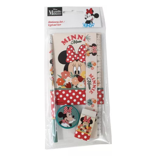 Set de papeterie Disney Minnie Floral, 5 pièces