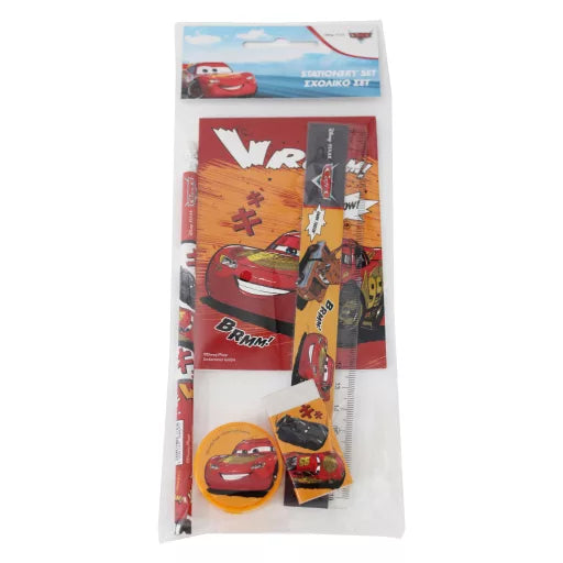 Set de papeterie Disney Cars Vroom, 5 pièces