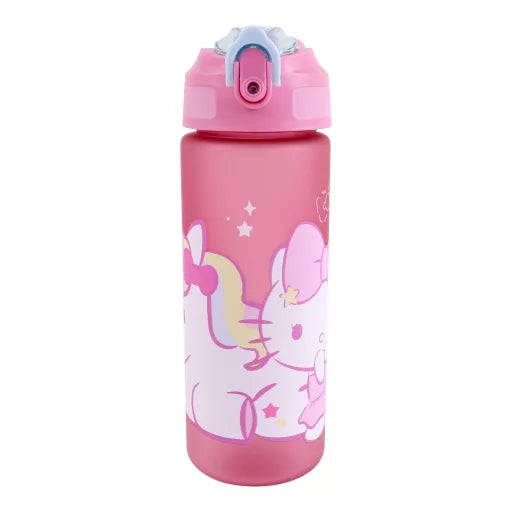 Gourde Hello Kitty Unicorn en plastique, à finition mate, avec paille – 600 ml