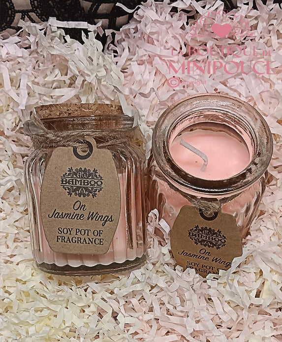BOUGIES EN POT A LA CIRE DE SOJA - SUR DES AILES DE JASMIN