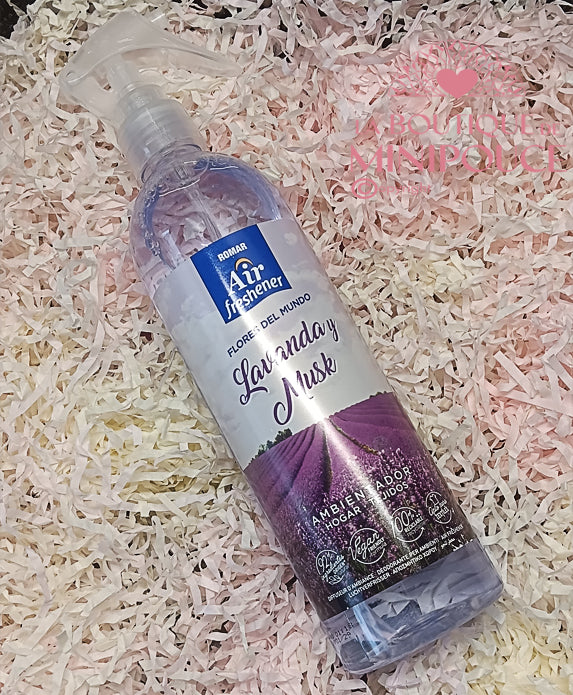 DÉSODORISANT POUR LA MAISON ET LES TISSUS LAVANDE MUSK 400ML.