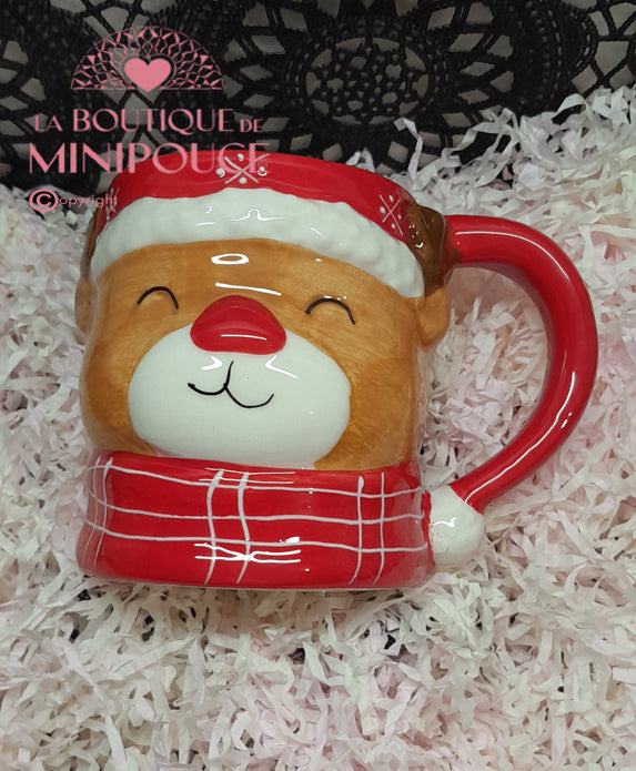 MUG RELIEF NOEL CERAMIQUE  3 MOTIF