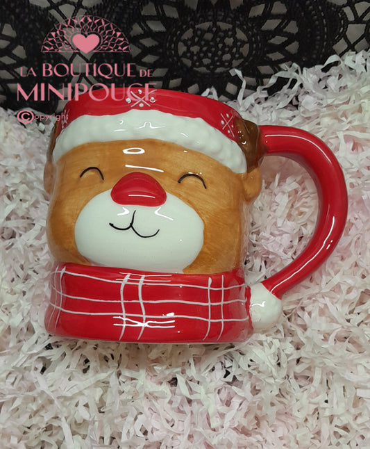 MUG RELIEF NOEL CERAMIQUE  3 MOTIF