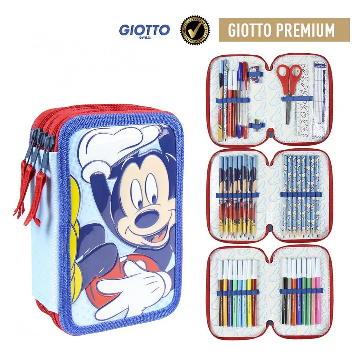Trousse garnie Disney Mickey Laugh à 3 niveaux Giotto