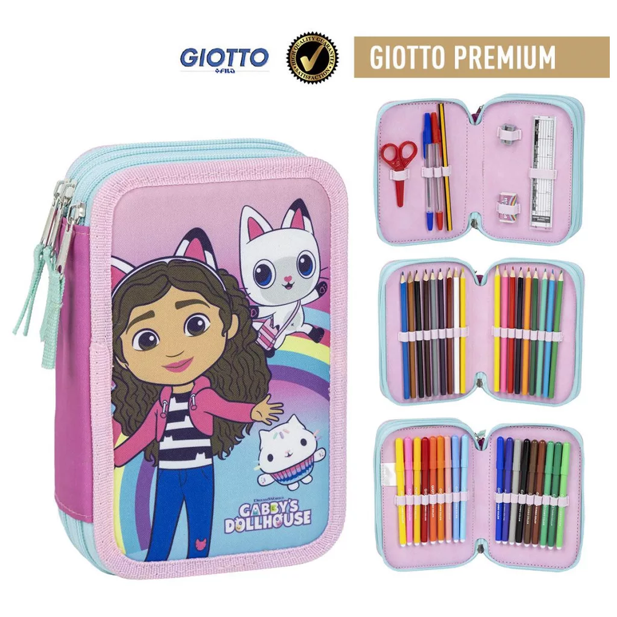 Trousse garnie Gabby's Dollhouse Rainbow à 3 niveaux Giotto