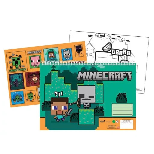 Minecraft Creepers Need Hugs A4 Carnet de dessin à spirale, 40 feuilles avec autocollants