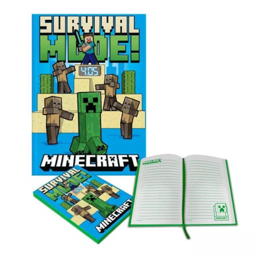 Minecraft Fight A5 cahier ligné avec horloge intégrée