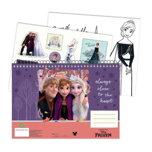 Disney La Reine des Neiges Heart A4 carnet de dessin à spirale, 40 feuilles avec autocollants