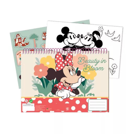 Disney Minnie Nomadic Spirit A4 carnet de dessin à spirale, 40 feuilles avec autocollants
