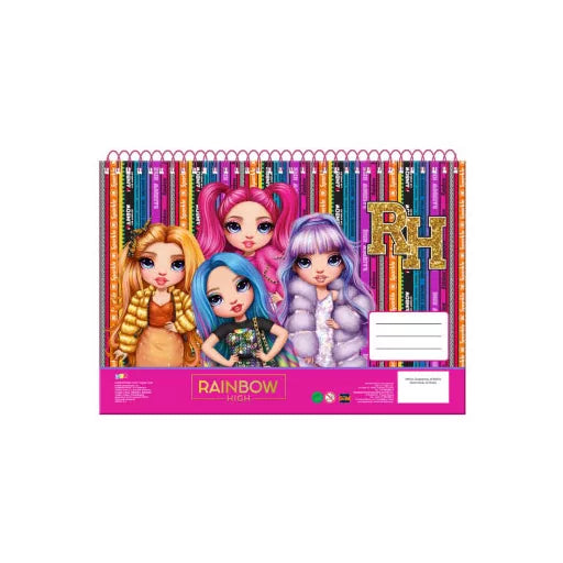 Rainbow High School A4 carnet de dessin à spirale, 30 feuilles