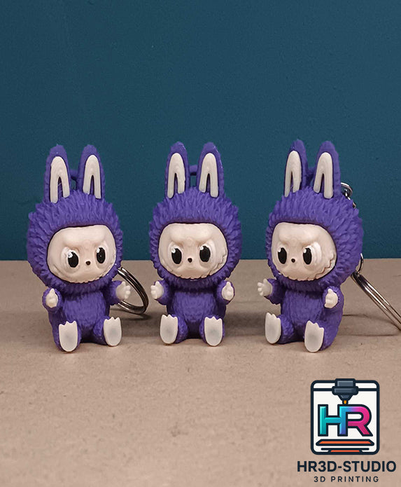 Porte-Clé Labubu – Impression 3D Multicolore Peint à la Main