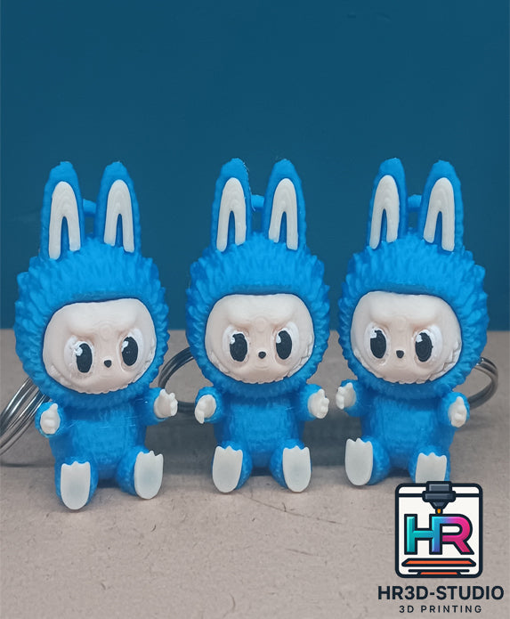 Porte-Clé Labubu – Impression 3D Multicolore Peint à la Main