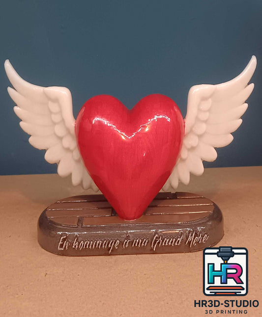 Cœur Ailé Personnalisable – Impression 3D Peint à la Main 💖🪽
