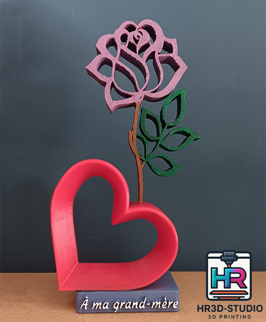 Rose avec Cœur – À peindre