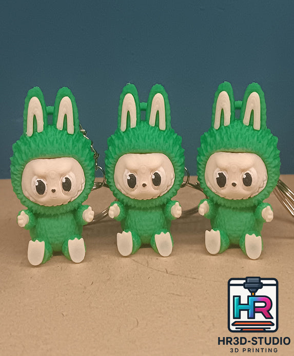Porte-Clé Labubu – Impression 3D Multicolore Peint à la Main