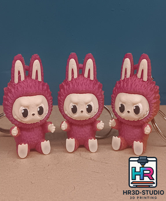 Porte-Clé Labubu – Impression 3D Multicolore Peint à la Main