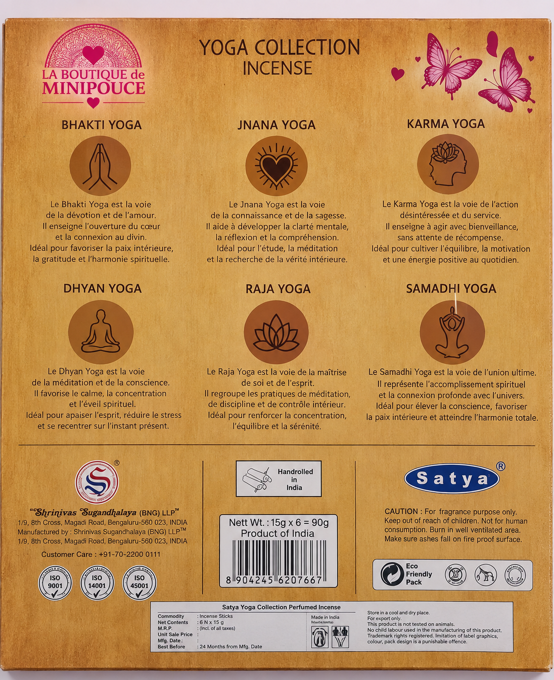 Encens Satya Yoga Collection – Coffret 6 boîtes de 15 g