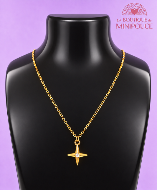 Collier Lyra – Zircon et acier inoxydable