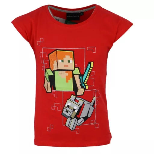 T-shirt enfant Minecraft rouge