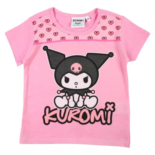 T-shirt enfant Hello Kitty Kuromi rose