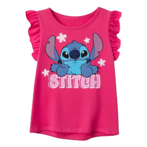 T-shirt enfant Disney Lilo & Stitch Tiny Smile rose