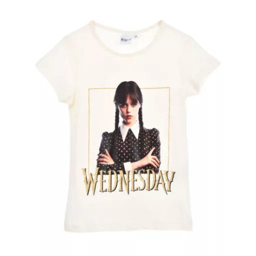 T-shirt enfant Wednesday Gloomy blanc – 6 ans / 116 cm