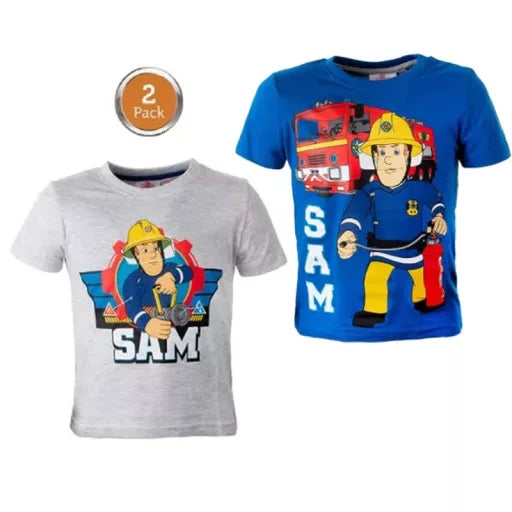 T-shirt enfant Sam le pompier – lot de 2