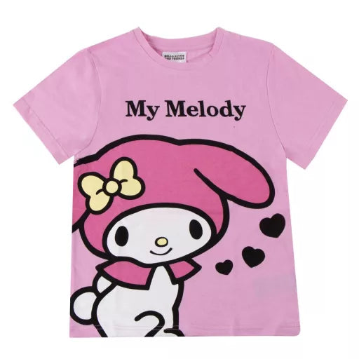 T-shirt enfant Hello Kitty My Melody rose – 6 à 12 ans / 116 à 152 cm