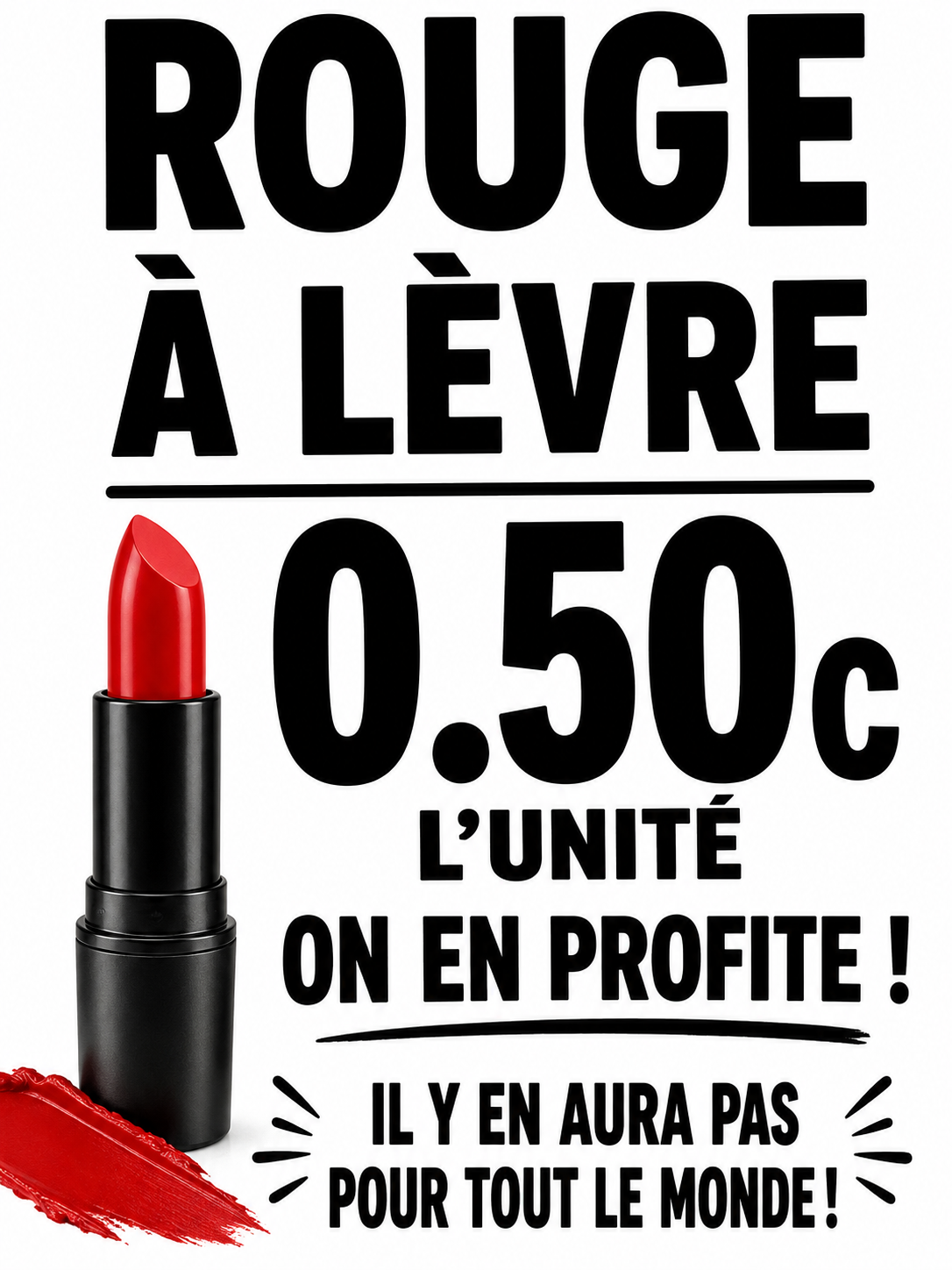 Rouge a lèvre a 0.50c aléatoire