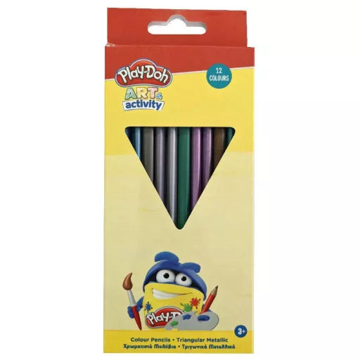 Set de crayons de couleur métallisés Play-Doh Art, 12 pièces