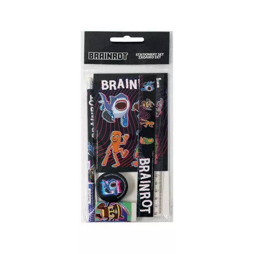 Set de papeterie Brainrot Vibes, 5 pièces