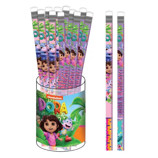 Crayon graphite HB Dora l’exploratrice Jungle avec gomme
