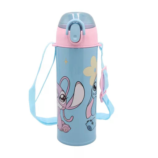 Gourde Disney Lilo and Stitch Universe en aluminium, isotherme, avec paille – 450 ml