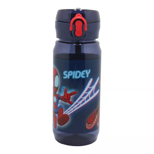 Gourde Spider-Man Spidey Web en plastique, avec attache – 600 ml