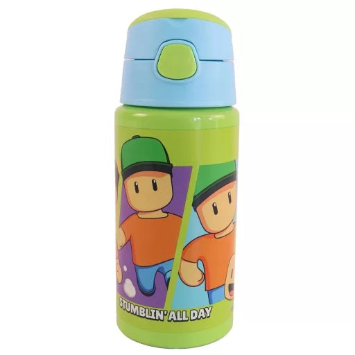Gourde Stumble Guys All Day en aluminium, avec paille, avec crochet – 500 ml