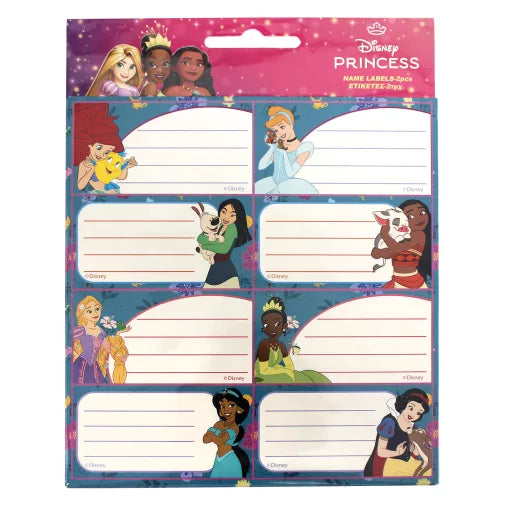 Lot de 16 étiquettes pour cahiers Disney Princesses Life