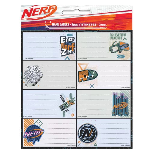 Lot de 16 étiquettes pour cahiers Nerf Player