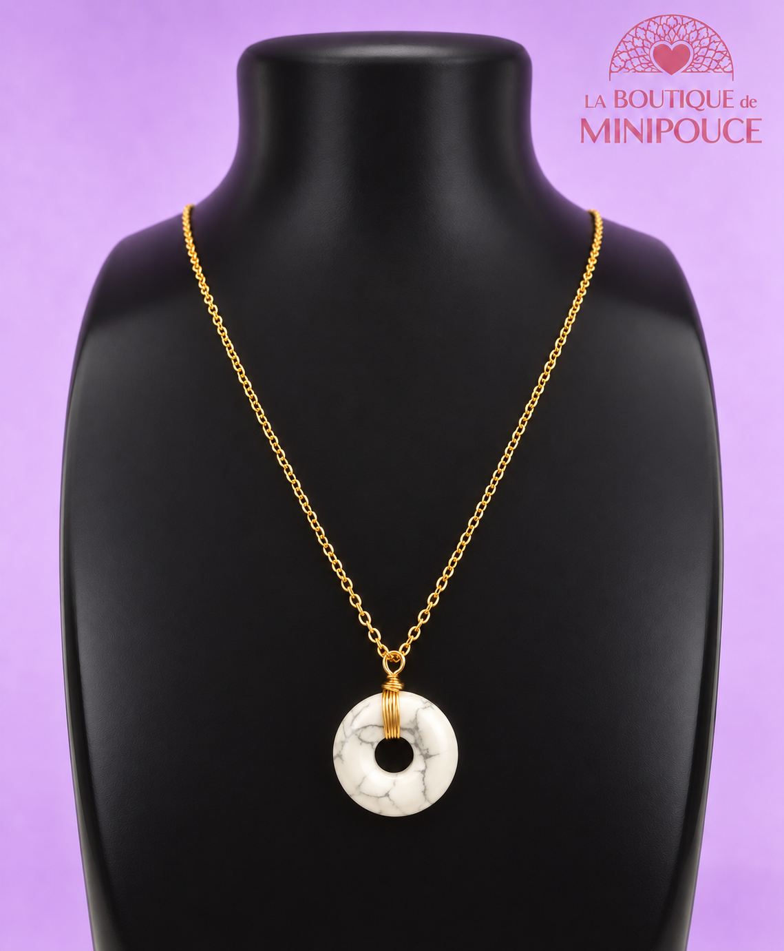 Collier Loa doré en acier inoxydable – Pierres au choix