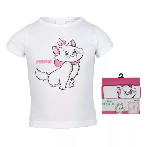 T-shirt enfant Disney Marie chat blanc